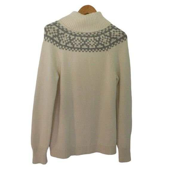 Talbots Womens Turtleneck Sweater Cream Ivory Wool Mohair Cotton Size Large - Picture 3 of 6